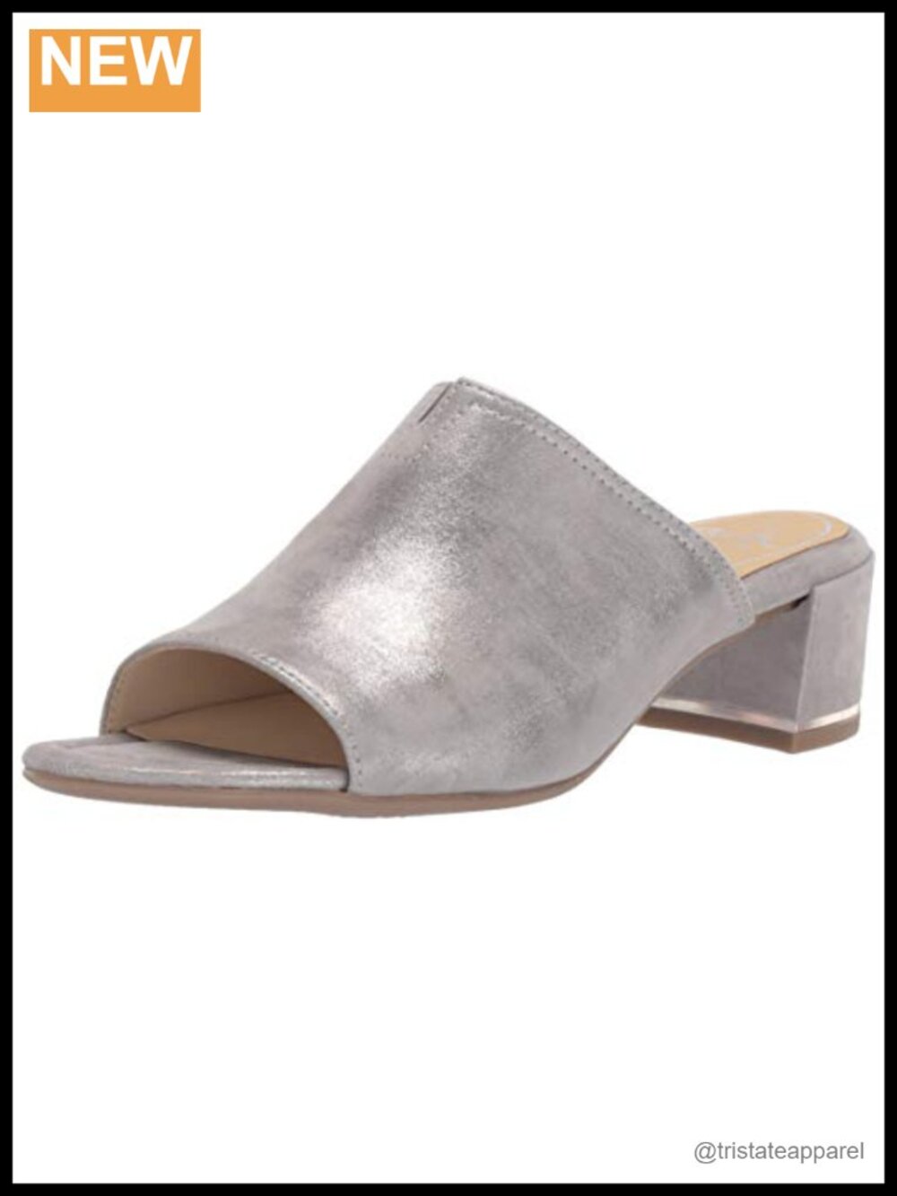 ARA Gerty Leather Slide Sandals with Block Heel and Ankle Strap